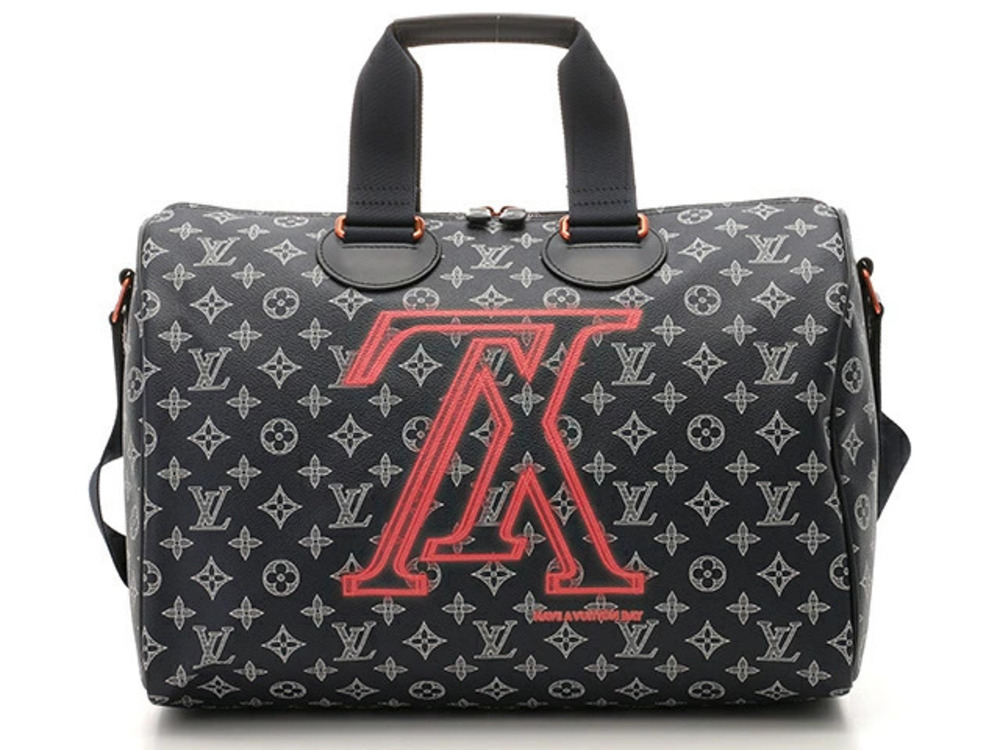 LOUIS VUITTON Speedy Handbag Monogram Ink Canvas AH